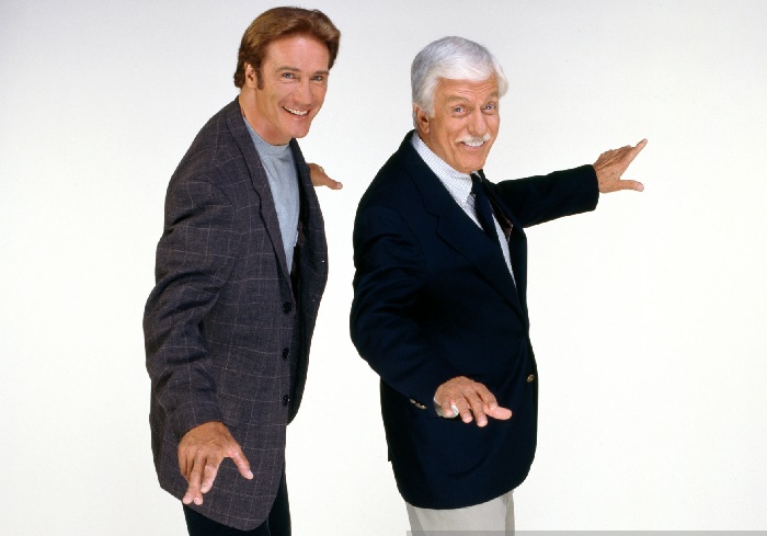 Dick Van Dyke and his son Barry Van poses for a picture.